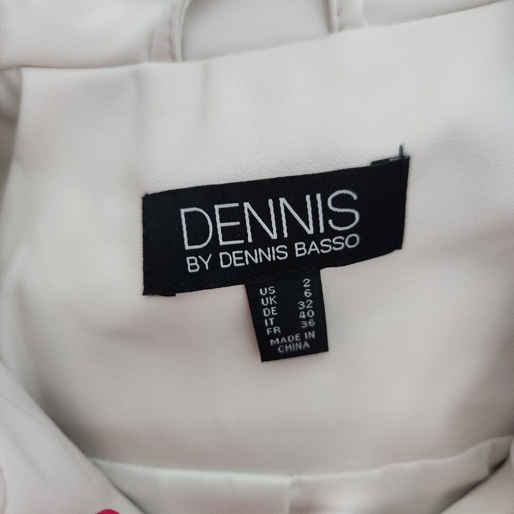 Dennis Basso Mixed Media Faux Leather and Tweed Jacket Light Blue Size 2‎ - Picture 15 of 16
